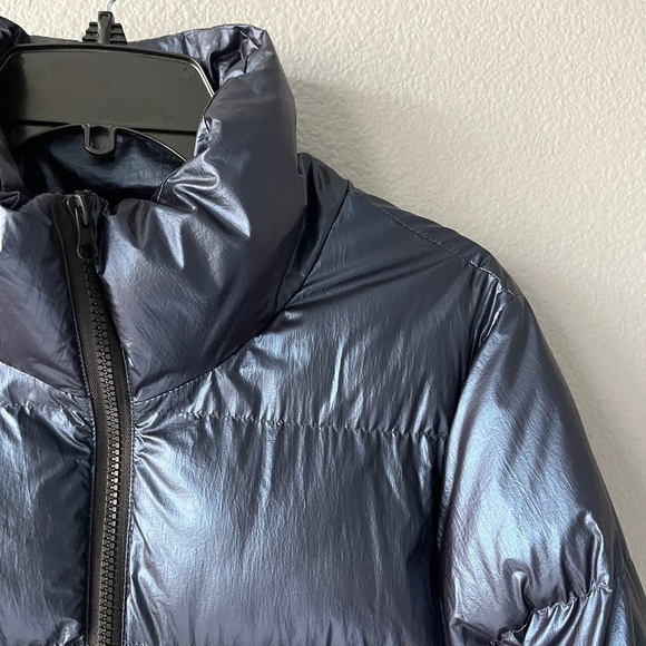 Metallic Blue Puffer Jacket - Picture 5 of 12